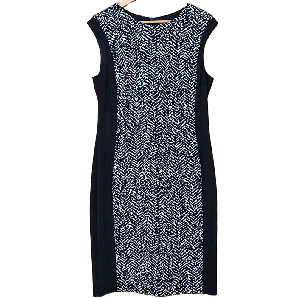 Vince Camuto Black And‎ White Sleeveless Dress Women's Size 14